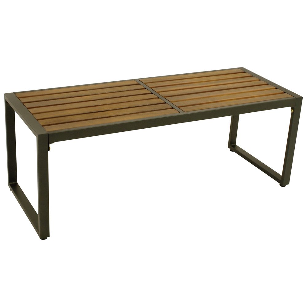 Hockerbank 2-Sitzer 124 x 46 x 47 cm Akazie