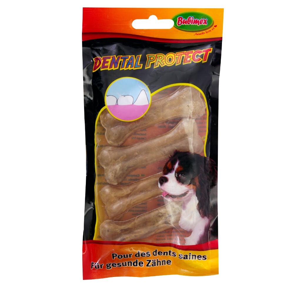 Bubimex Kauknochen 8 cm 4 St&uuml;ck aus Rinderhaut