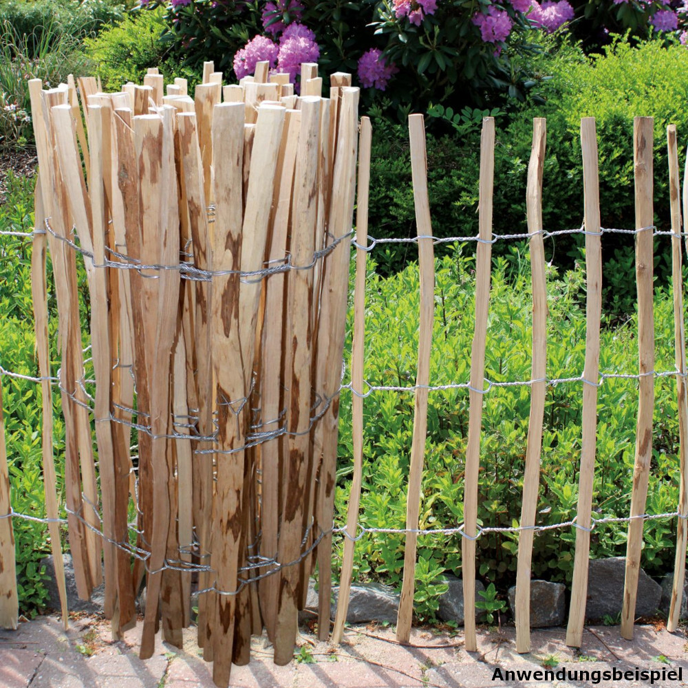 Staketenzaun aus Holz, 90x500 cm image number 1