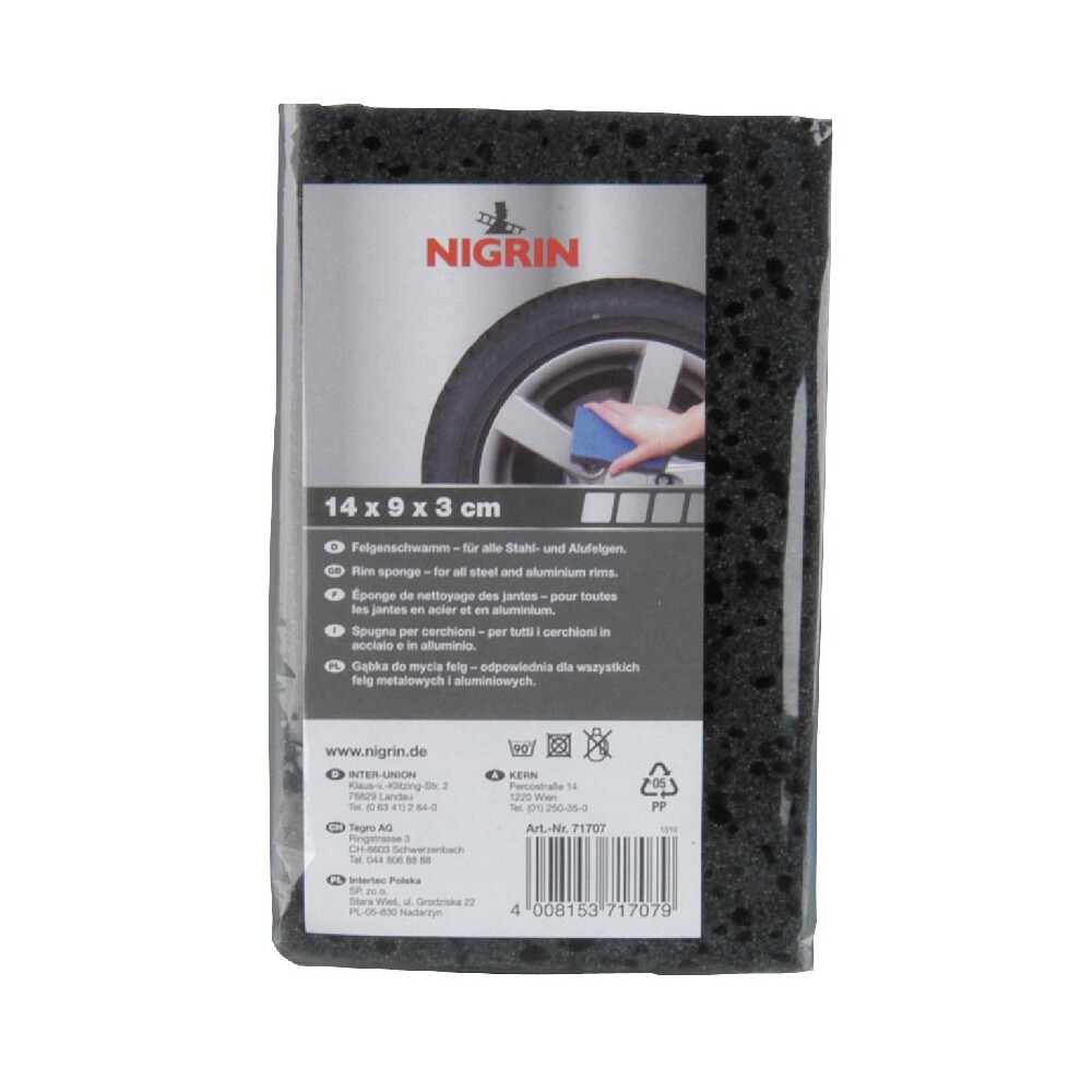 Nigrin Felgenschwamm, 14 x 9 x 3 cm, grau