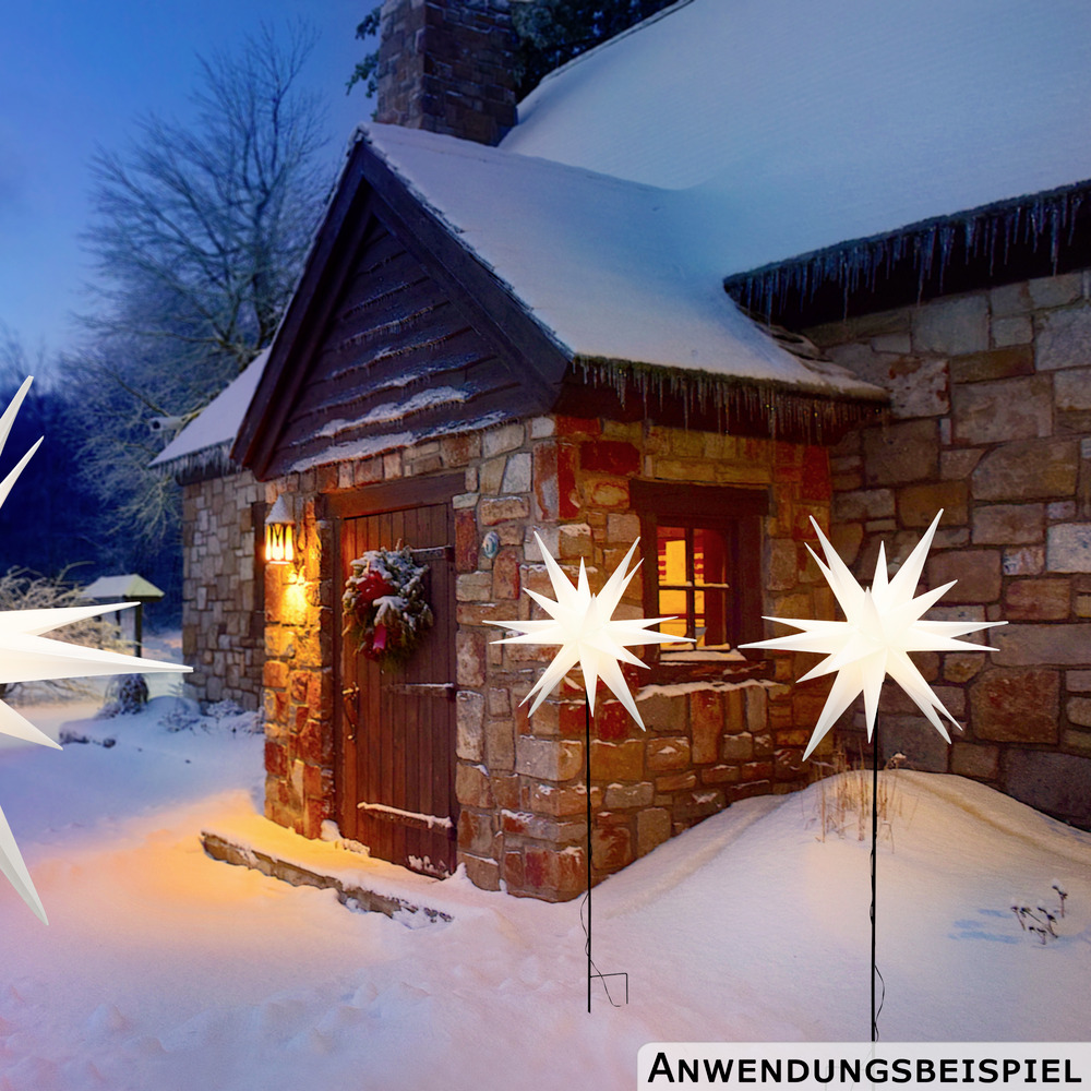 LED-3D-Stern strombetrieben 115 cm mit Erdspie&szlig; image number 4