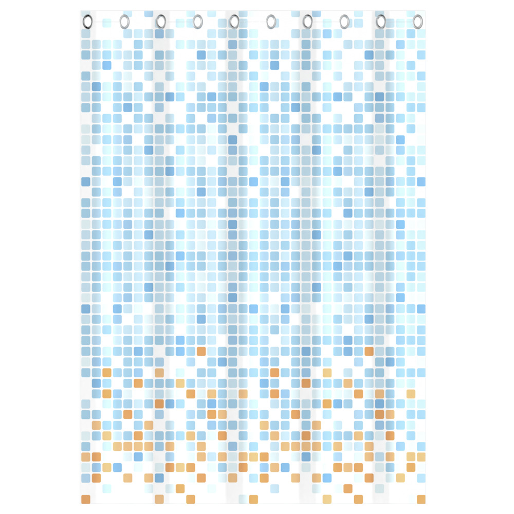Duschvorhang Mosaik Blau/Orange image number 1