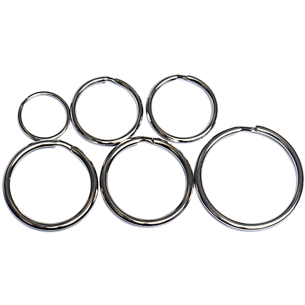 FISHBULL Schl&uuml;sselringe 6 St&uuml;ck aus Stahl