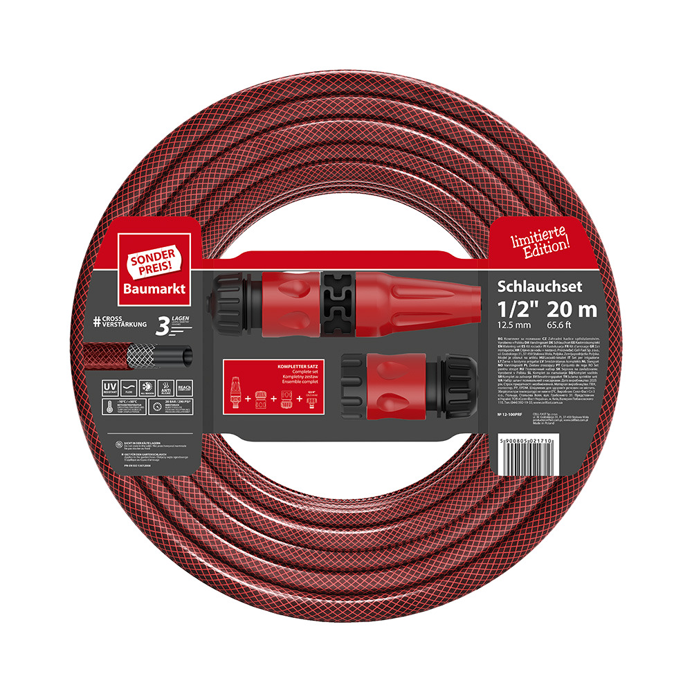 Sonderpreis Baumarkt Gartenschlauch-Set 1/2'' 20m image number 1