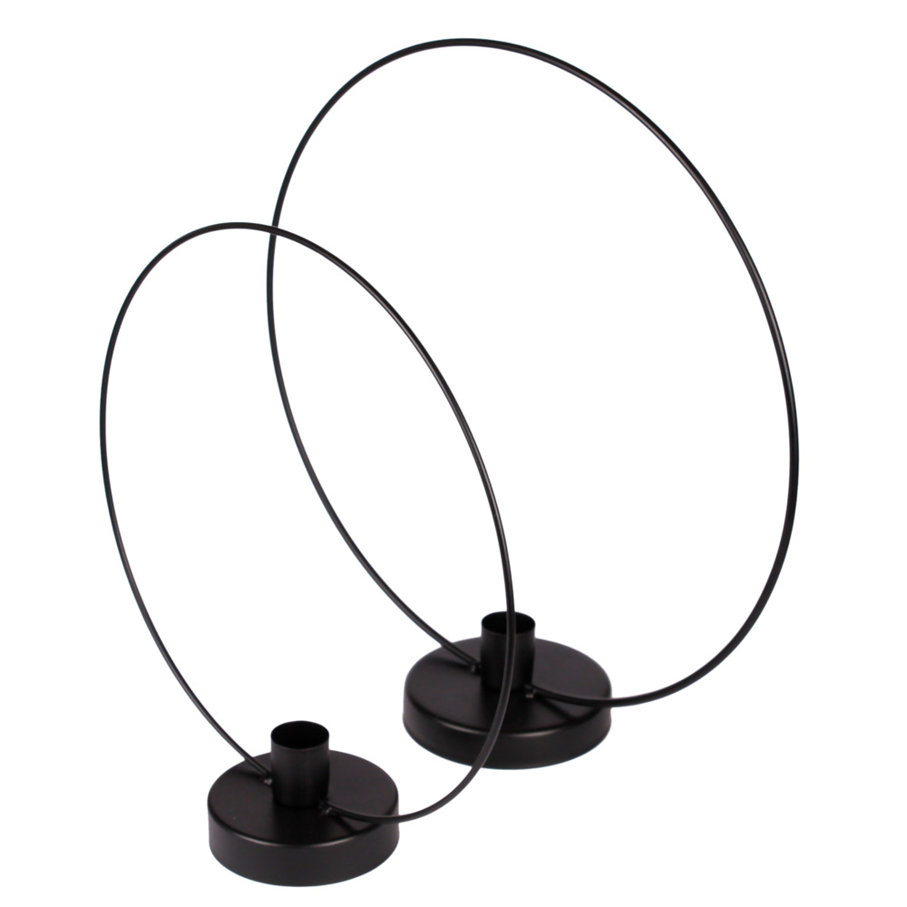 Kerzenhalter-Set 2 St&uuml;ck ringf&ouml;rmig