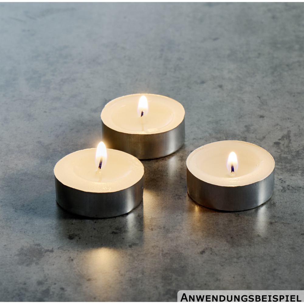 Wachs Teelichter Set 30 St&uuml;ck in wei&szlig; mit &Oslash; 39 mm image number 1