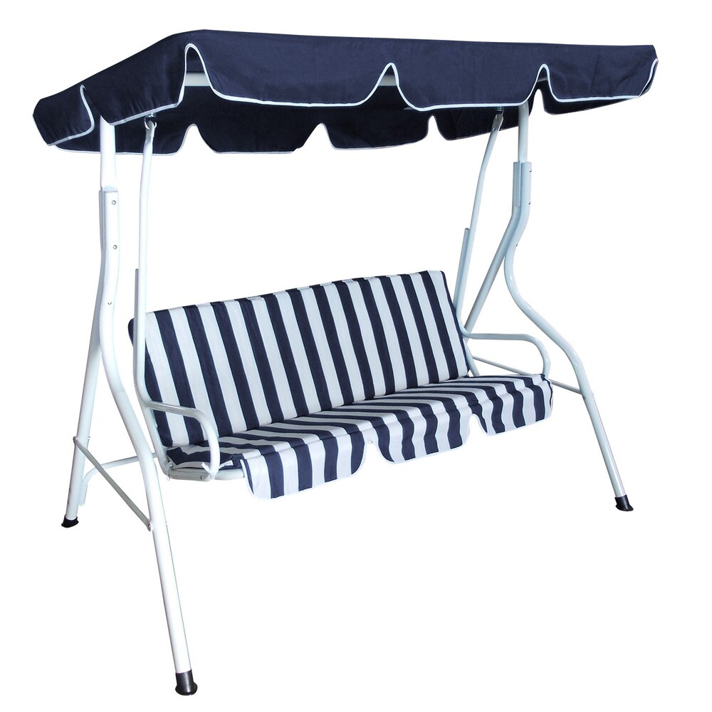 Hollywoodschaukel 3-Sitzer in Weiss und Blau
