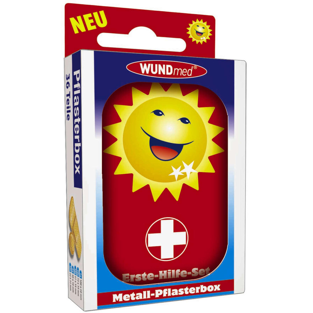 Erste Hilfe Set 36 Pflaster in Metall-Pflasterbox