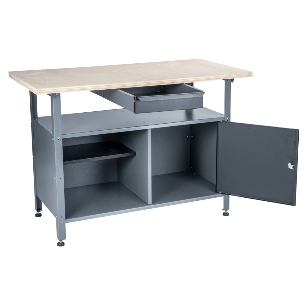 GERMANIA&reg; Werkbank eint&uuml;rig mit Schublade und Holzplatte image number 1