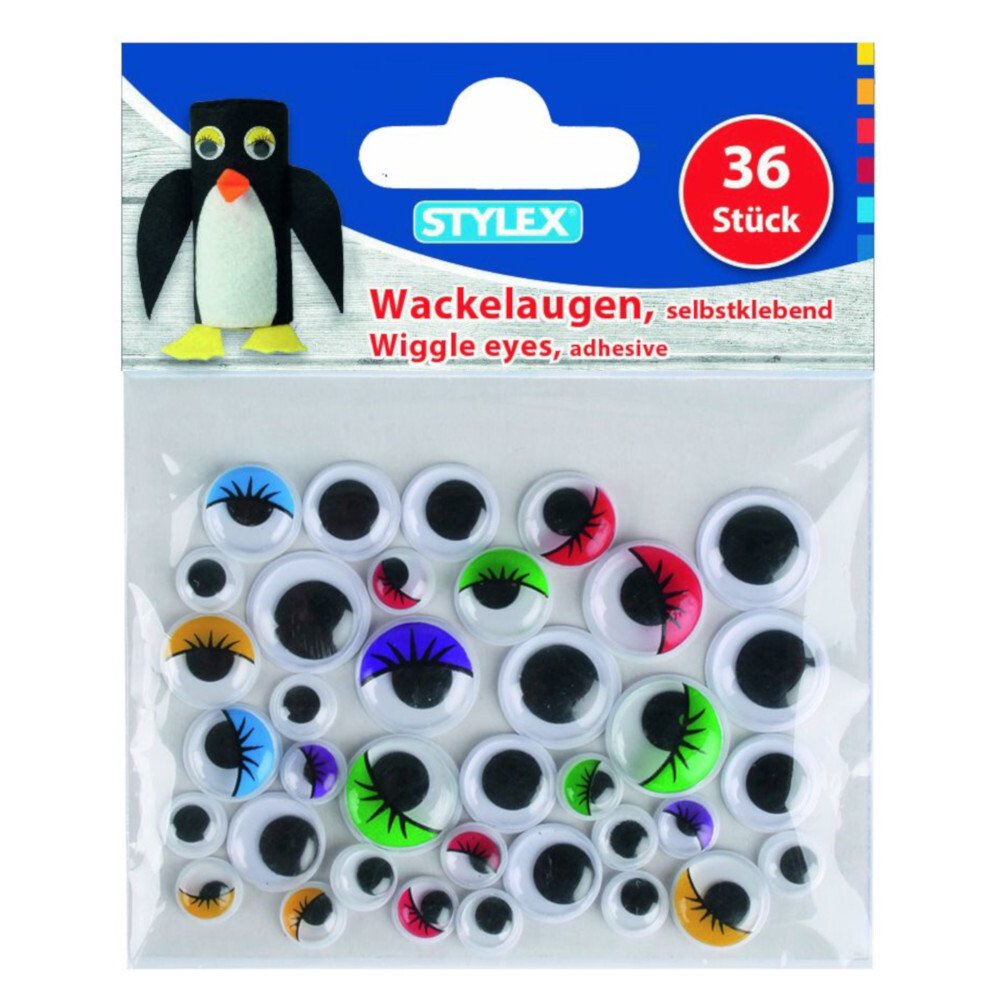 Wackelaugen selbstklebend, 36 St&uuml;ck