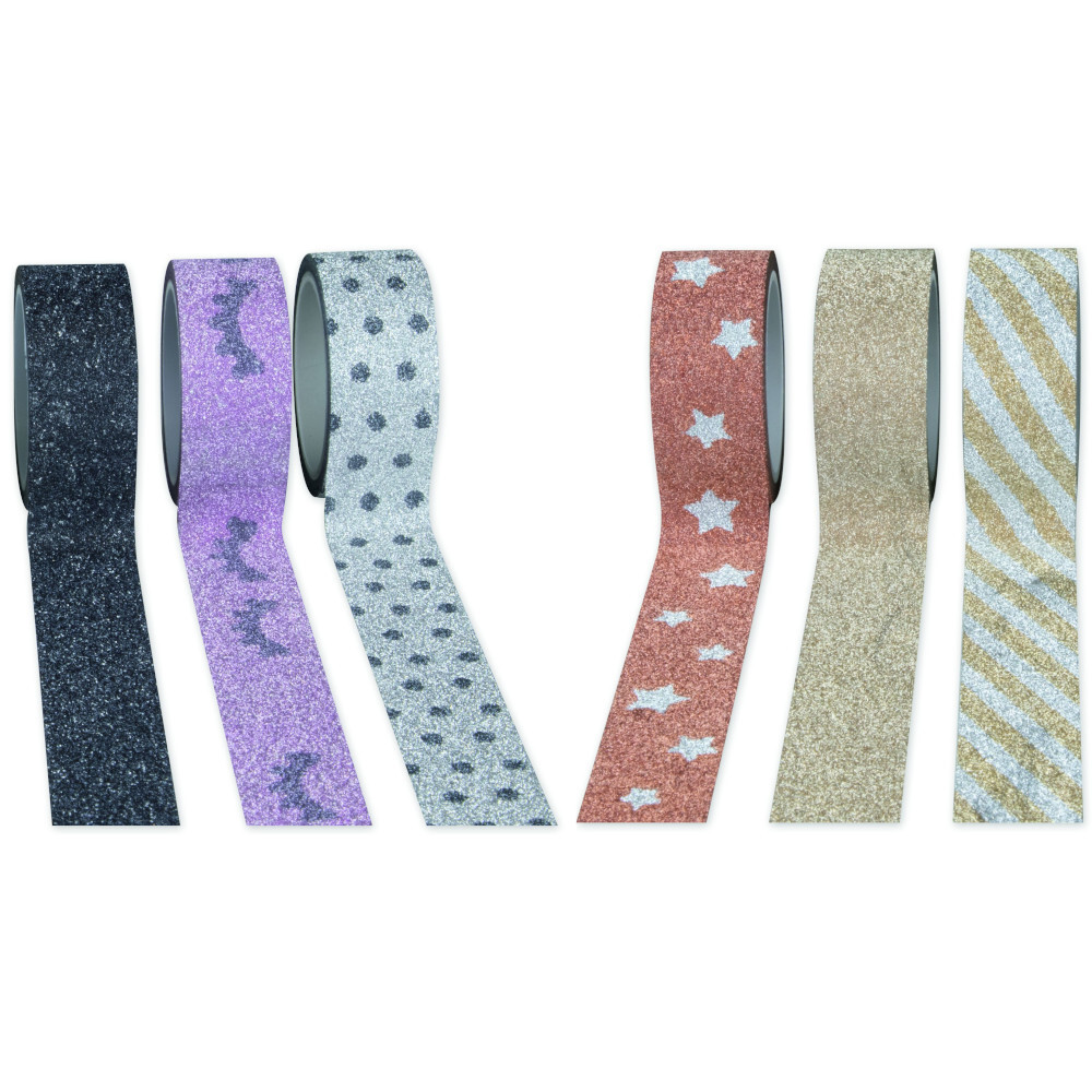 Washi Tape 3 Rollen 15 mm x 3 m Glitter