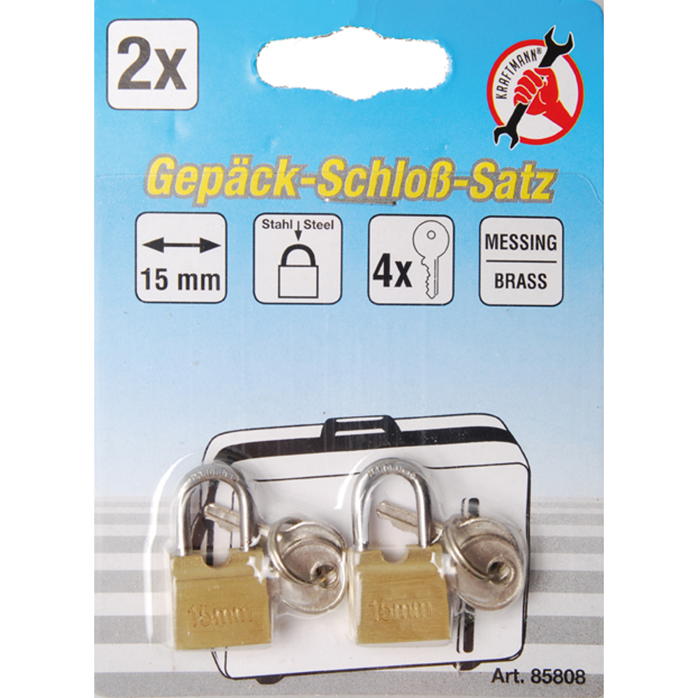 Gep&auml;ckschlo&szlig;-Satz 15 mm 2tlg.