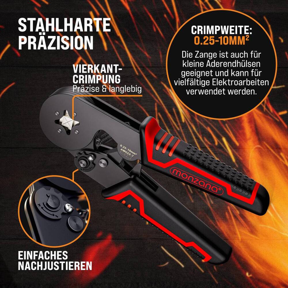 monzana&reg; Crimpzangen-Set vierkant mit Aderendh&uuml;lsen image number 4