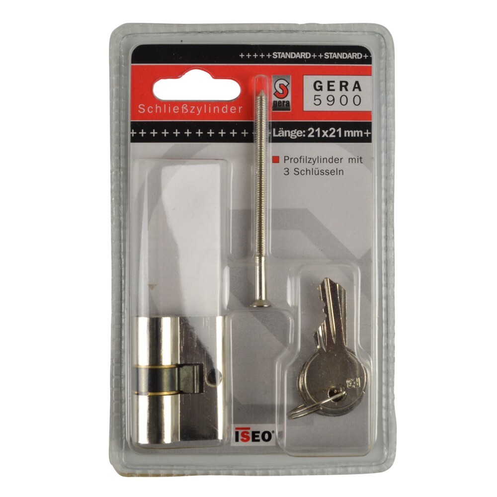 Schlie&szlig;zylinder GERA 5900 21-21 mm mit 3 Schl&uuml;sseln image number 1