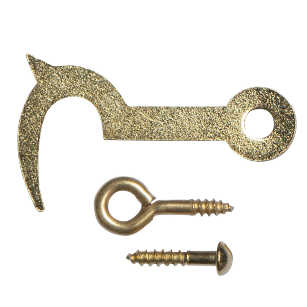 FISHBULL Klavierhaken mit &Ouml;se und Schraube vermessingt