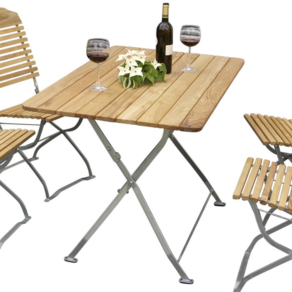 Gartensitzgruppe BAD T&Ouml;LZ 5-teilig Robinie Flachstahl verzinkt klappbar image number 1