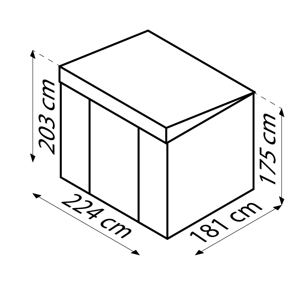 PERGART&reg; Ger&auml;tehaus "L&uuml;beck 86" 224 x 181 x 203 cm tanne / wei&szlig; image number 2