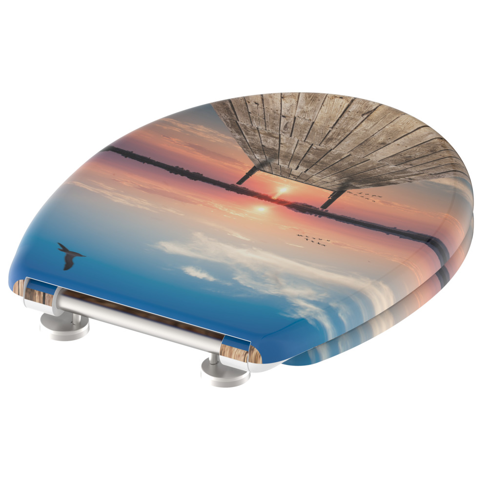 WC-Sitz Absenkautomatik Schnellverschluss Sunset Sky