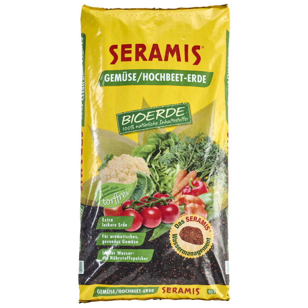 Seramis Gem&uuml;se/Hochbeet-Bioerde ohne Torf 40 Liter