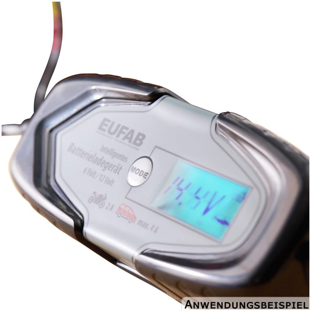 Batterieladeger&auml;t 6 V und 12 V mit Klemmen und Schnellkontaktkabel image number 2