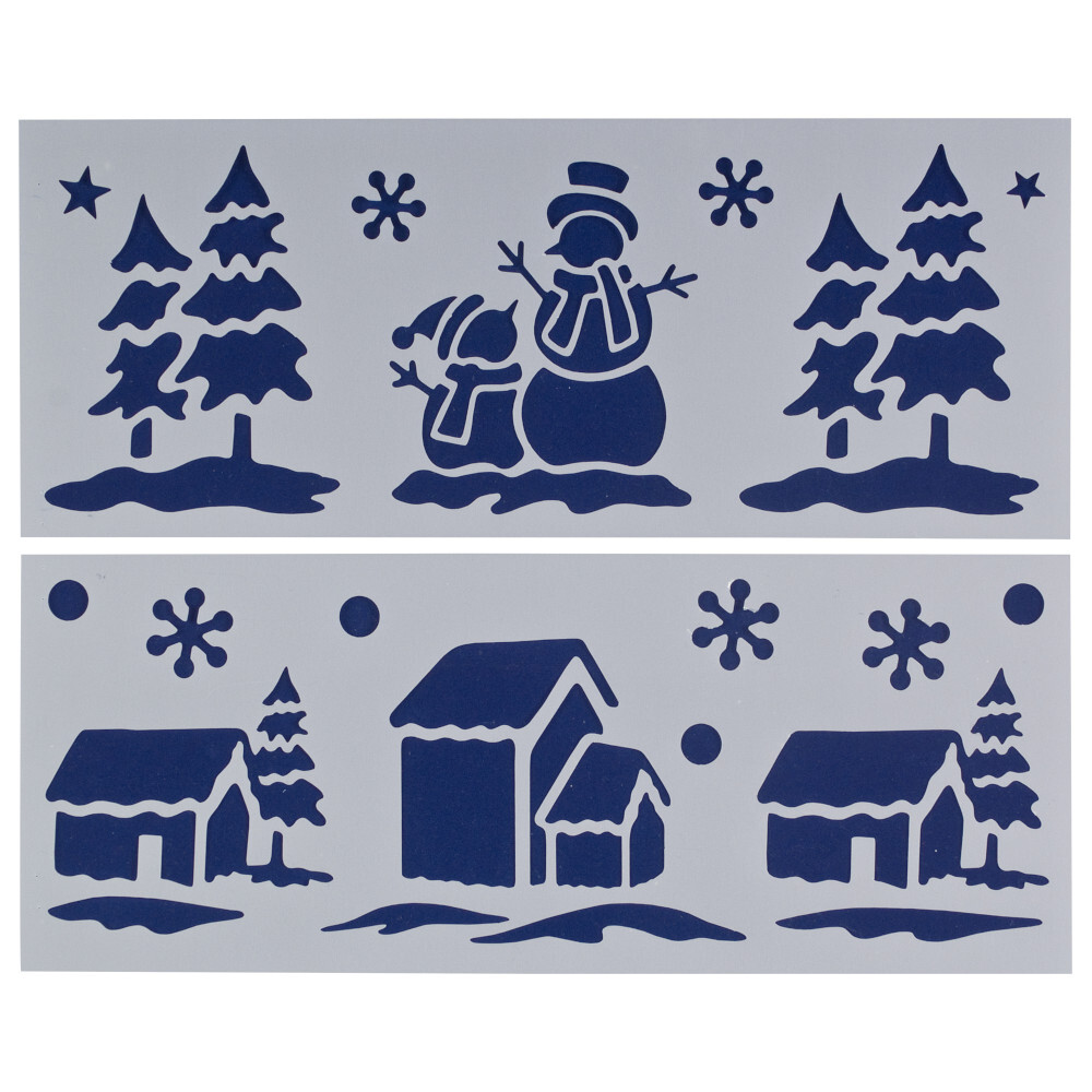 Weihnachtsschablonen-Set 2-teilig mit verschiedenen Motiven