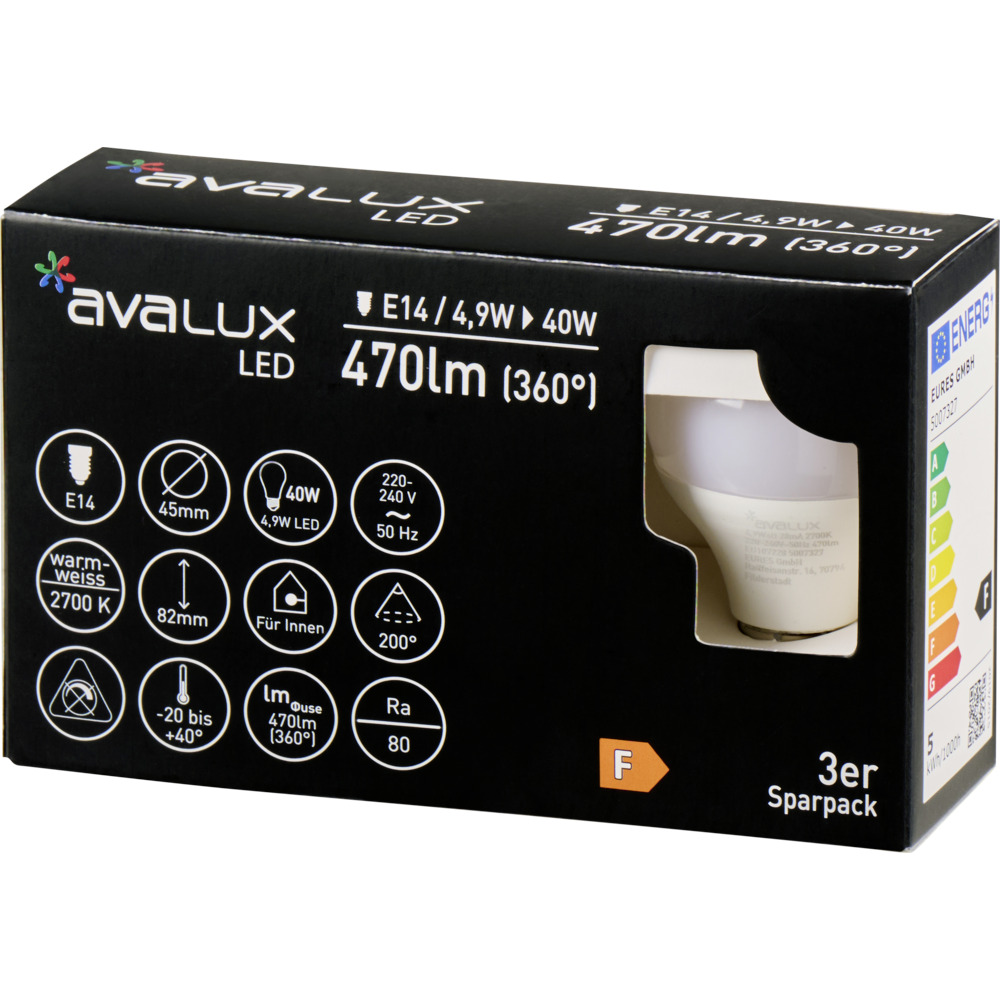 Sparpack 3 St&uuml;ck LED Lampen Tropfenform E14 5W 470lm image number 2