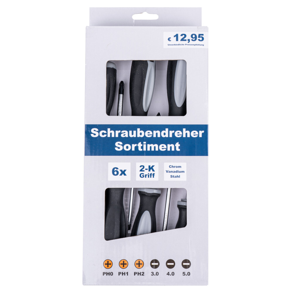 Schraubendreher Set 6-teilig aus CRV-Stahl