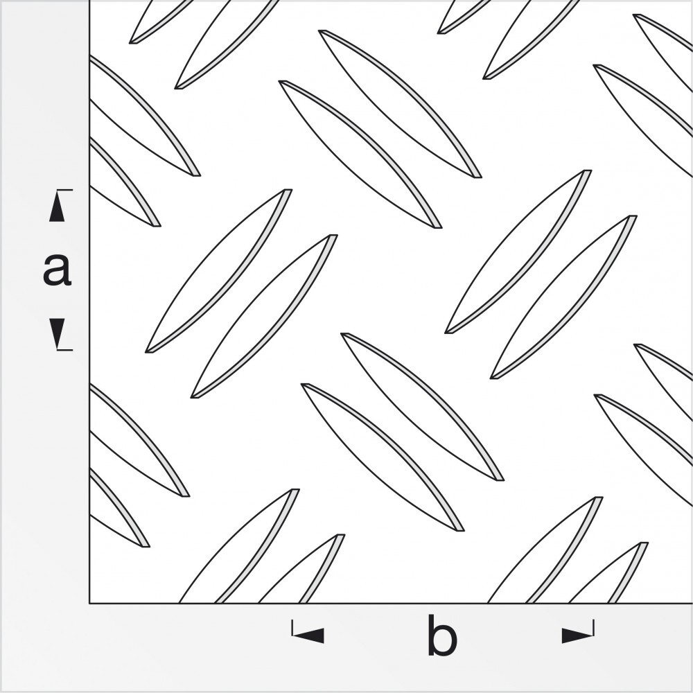 Riffelblech Aluminium 1,5/2 x 120 x 1000 mm blank