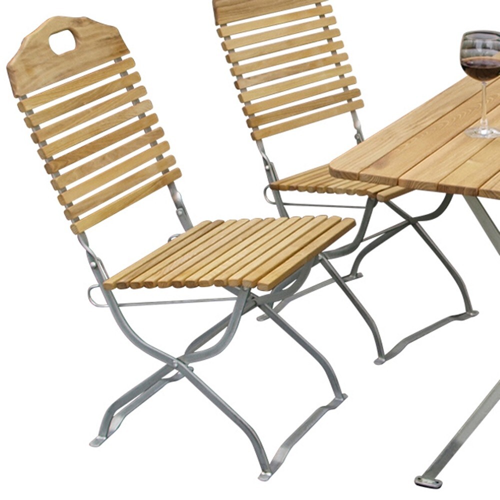Gartensitzgruppe BAD T&Ouml;LZ 5-teilig Robinie Flachstahl verzinkt klappbar image number 2