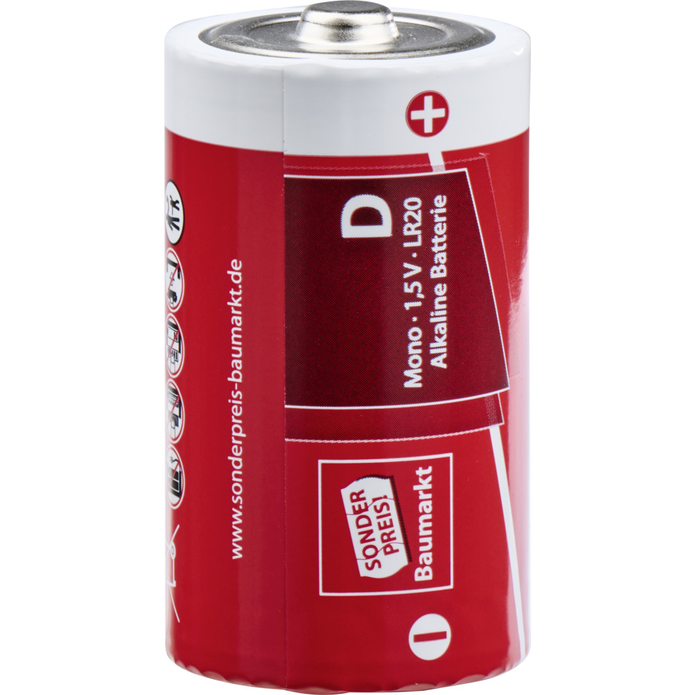 Sonderpreis Baumarkt Alkaline Batterien LR20 D-Mono 2er Pack image number 1