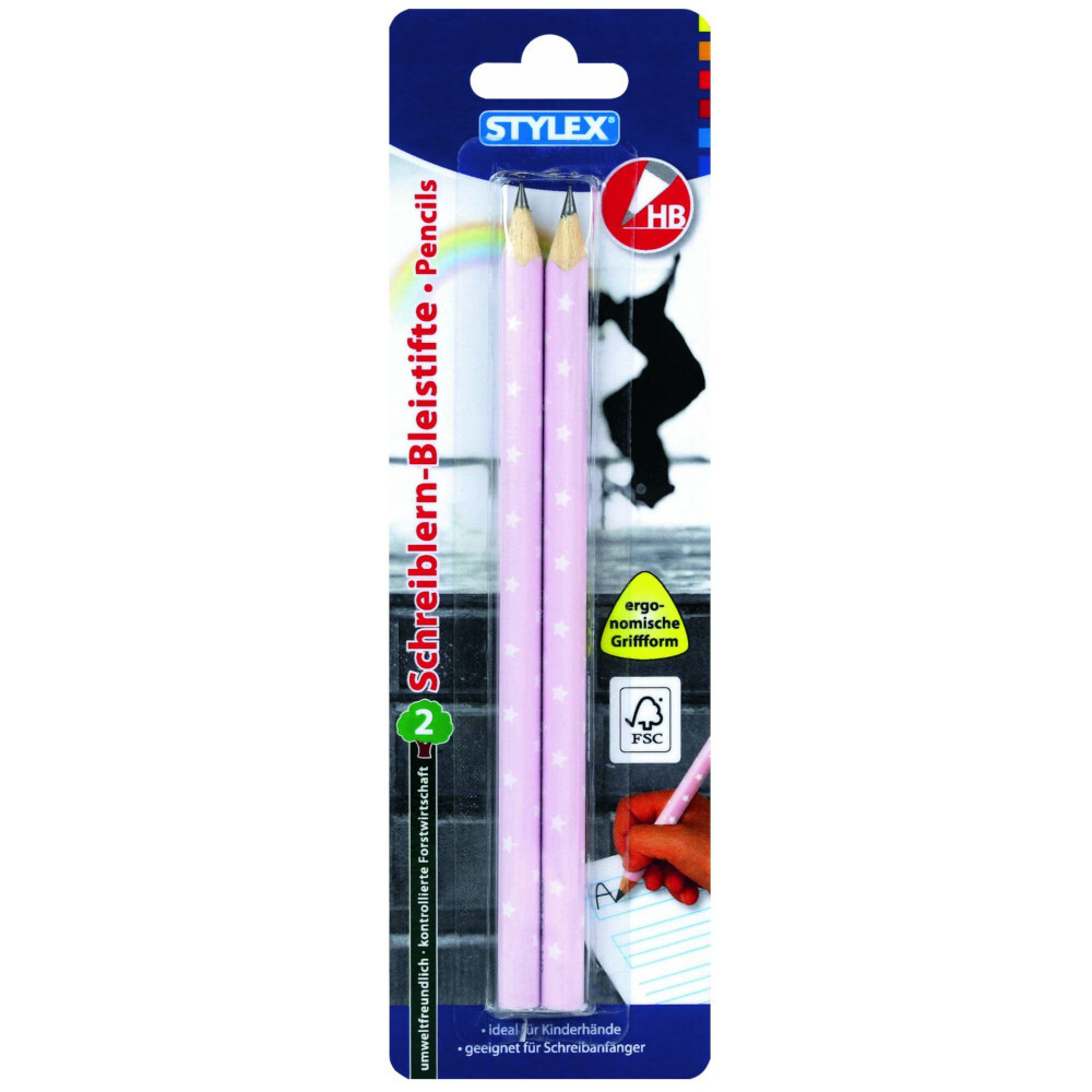 Schreiblern-Bleistifte in Dreikantform, 2 St&uuml;ck, H&auml;rtegrad HB image number 1