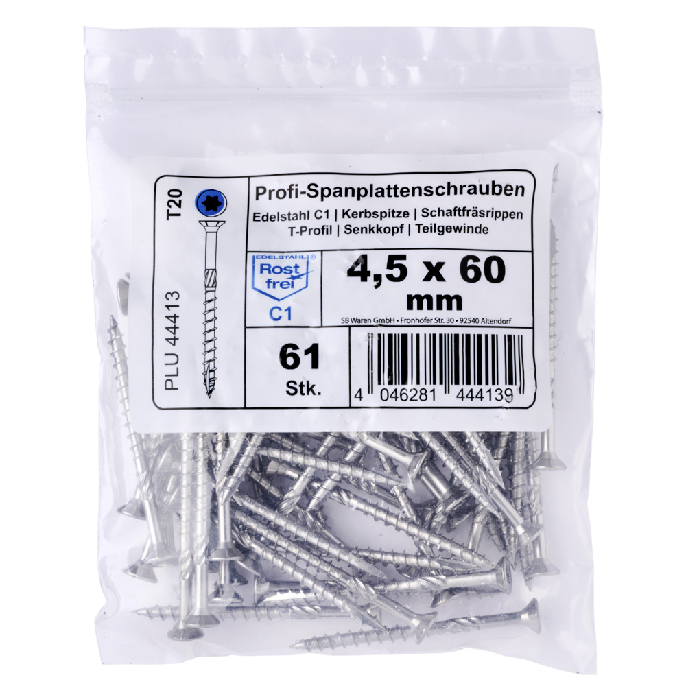 Profi-C1-Schrauben 4,5x60 mm TG IVZ C1 Senkkopf Vorteilspack image number 1
