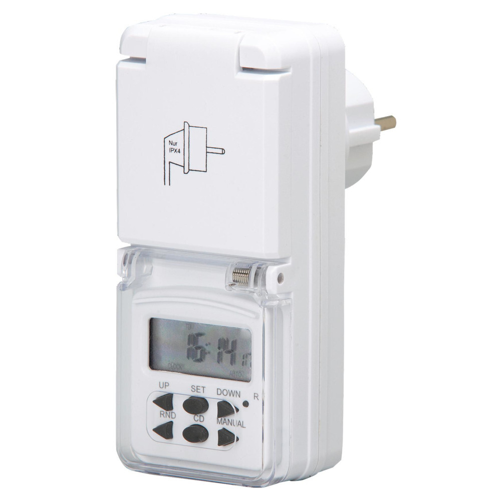 Wochenzeitschaltuhr digital 1800 W, f&uuml;r au&szlig;en IP44