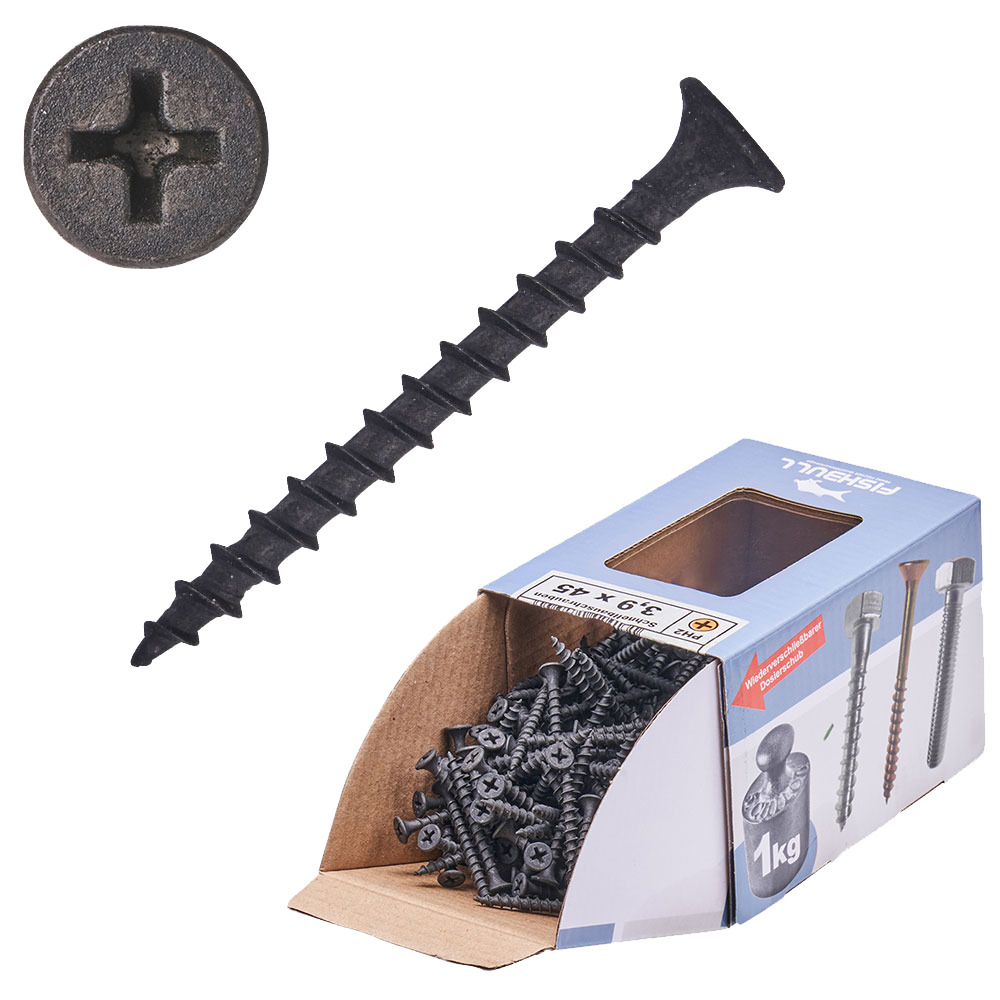 Schnellbauschraube 3,9x45 mm 1kg FISHBULL-Pack Grobgewinde Kreuzschlitz