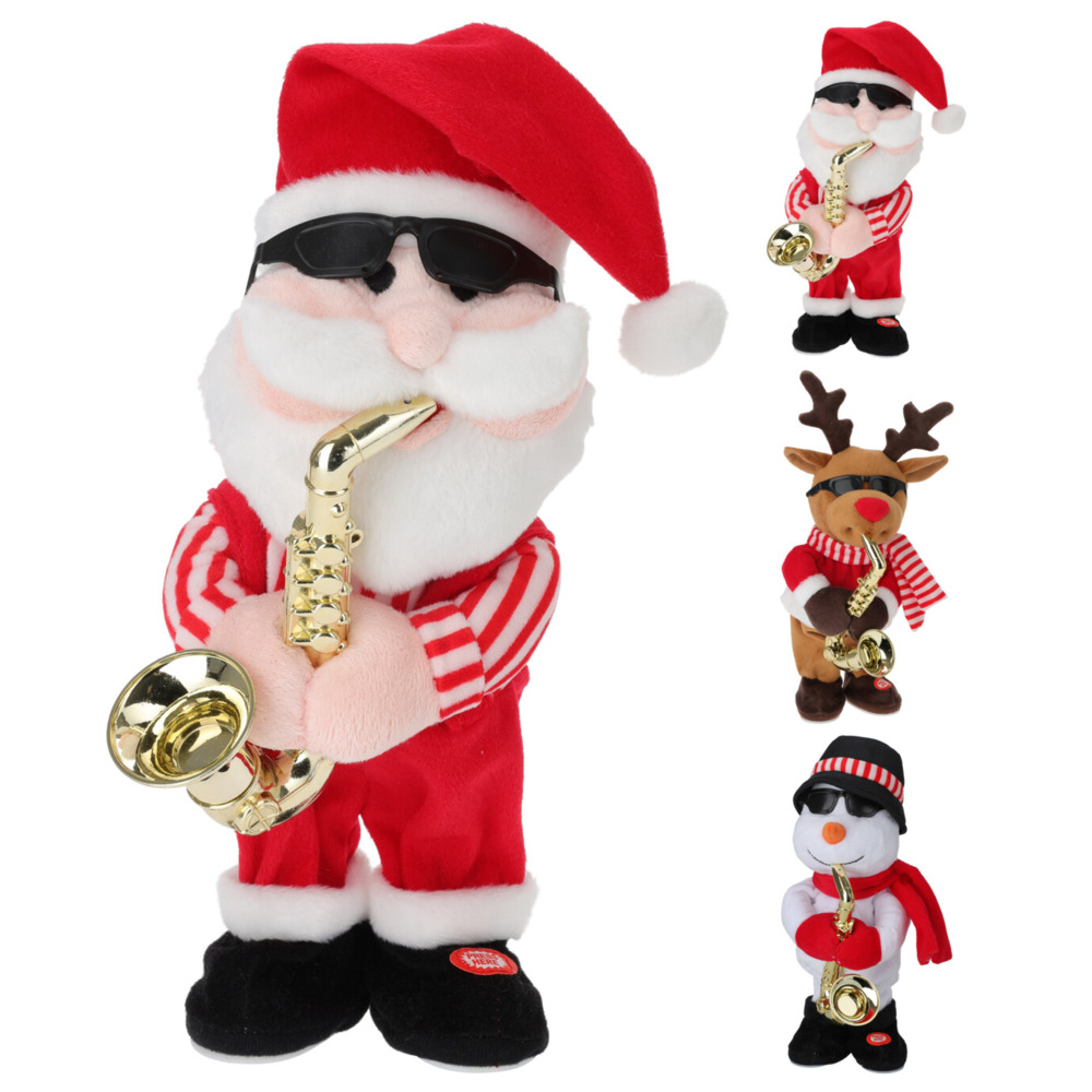 Weihnachts-Pl&uuml;schfigur 35 cm tanzend mit Musik