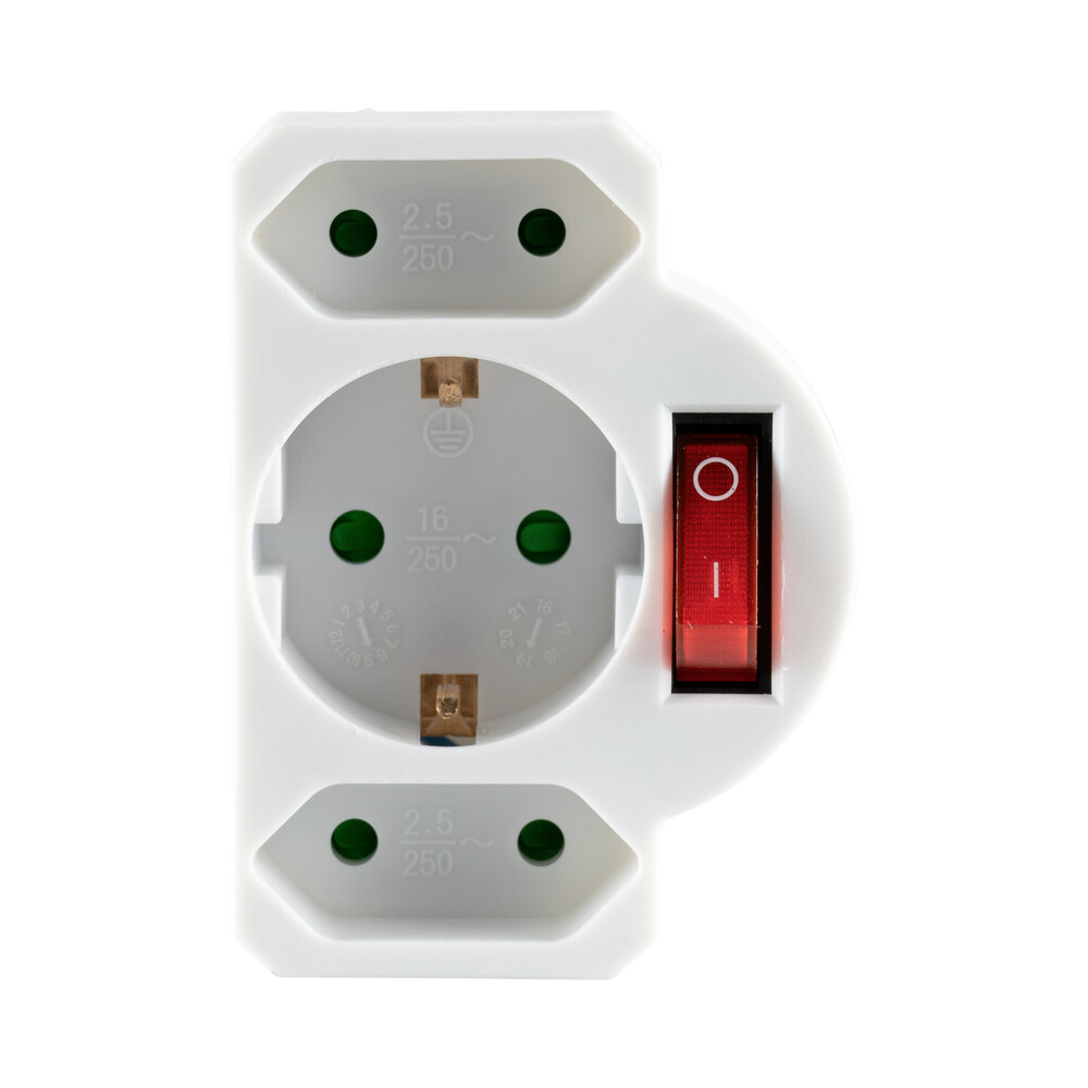 Zwischenstecker 3-fach in wei&szlig;