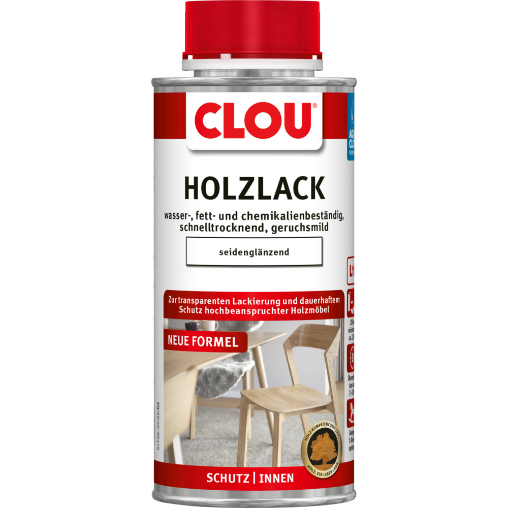 Clou L11 AQUA-Holzlack 250 ml seidengl&auml;nzend