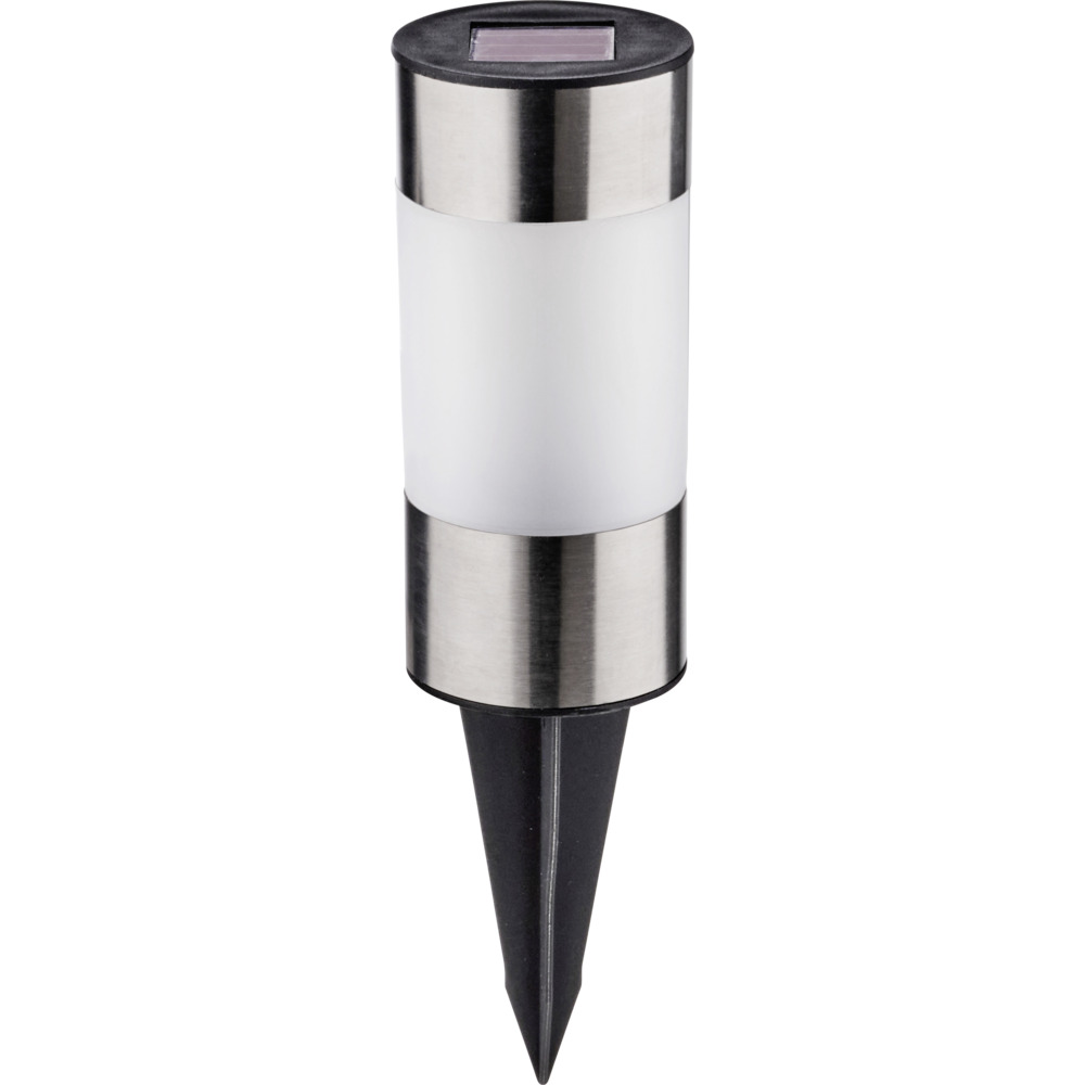 Solarlampe 2in1 aus Edelstahl mit Erdspie&szlig;