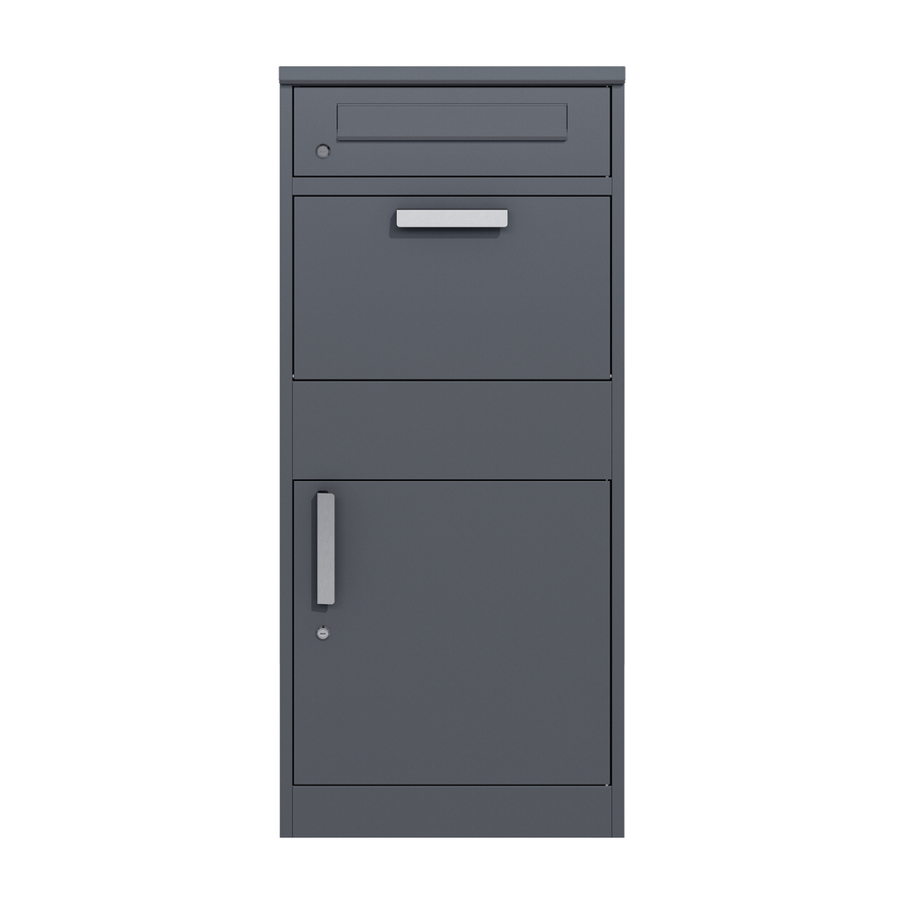 Paketbox mit Briefkasten Stahl verzinkt anthrazit