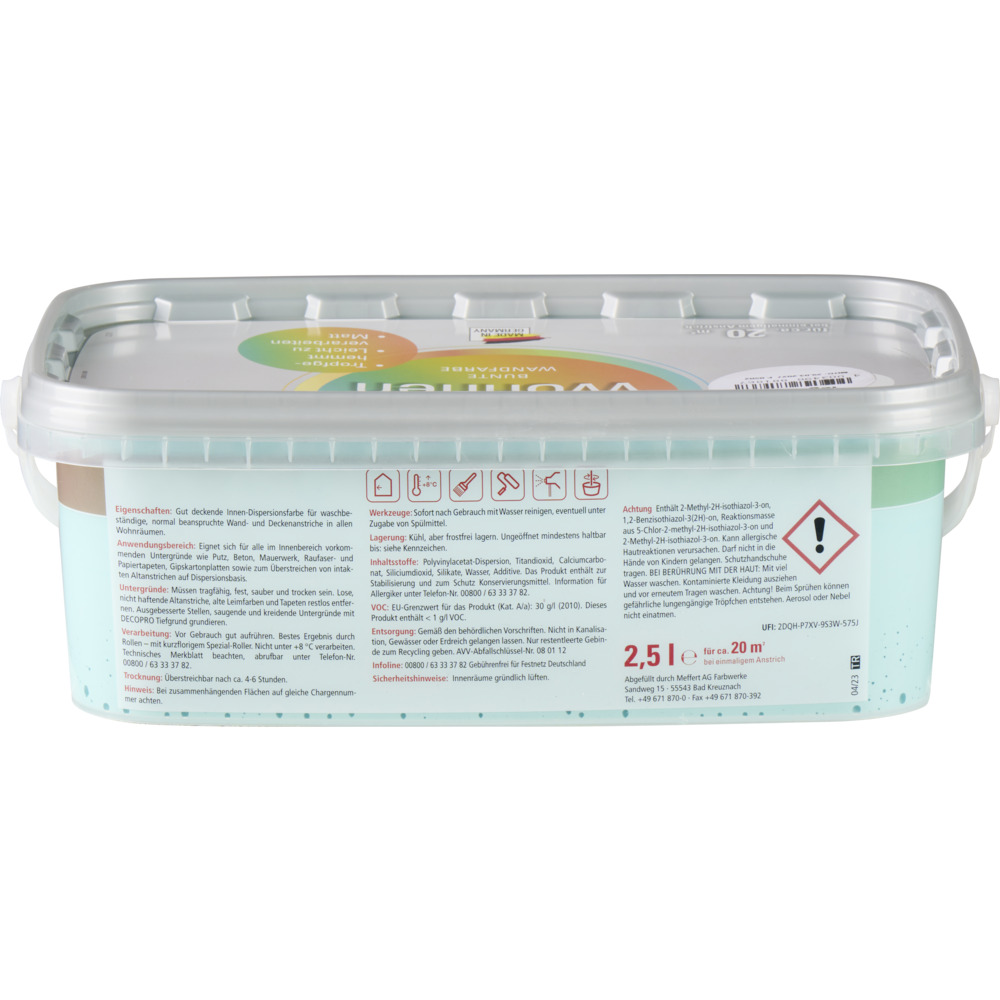 DECOPRO Wandfarbe 2,5 Liter lagune matt image number 2