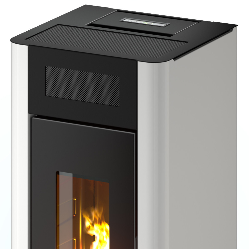 Pelletofen "AMARANTO 9", wei&szlig;er Stahl image number 1