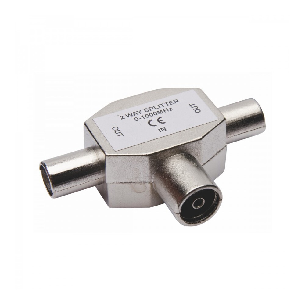 Antennenverteiler TV Verteiler 1xKupplung 2xStecker Antennenkabel