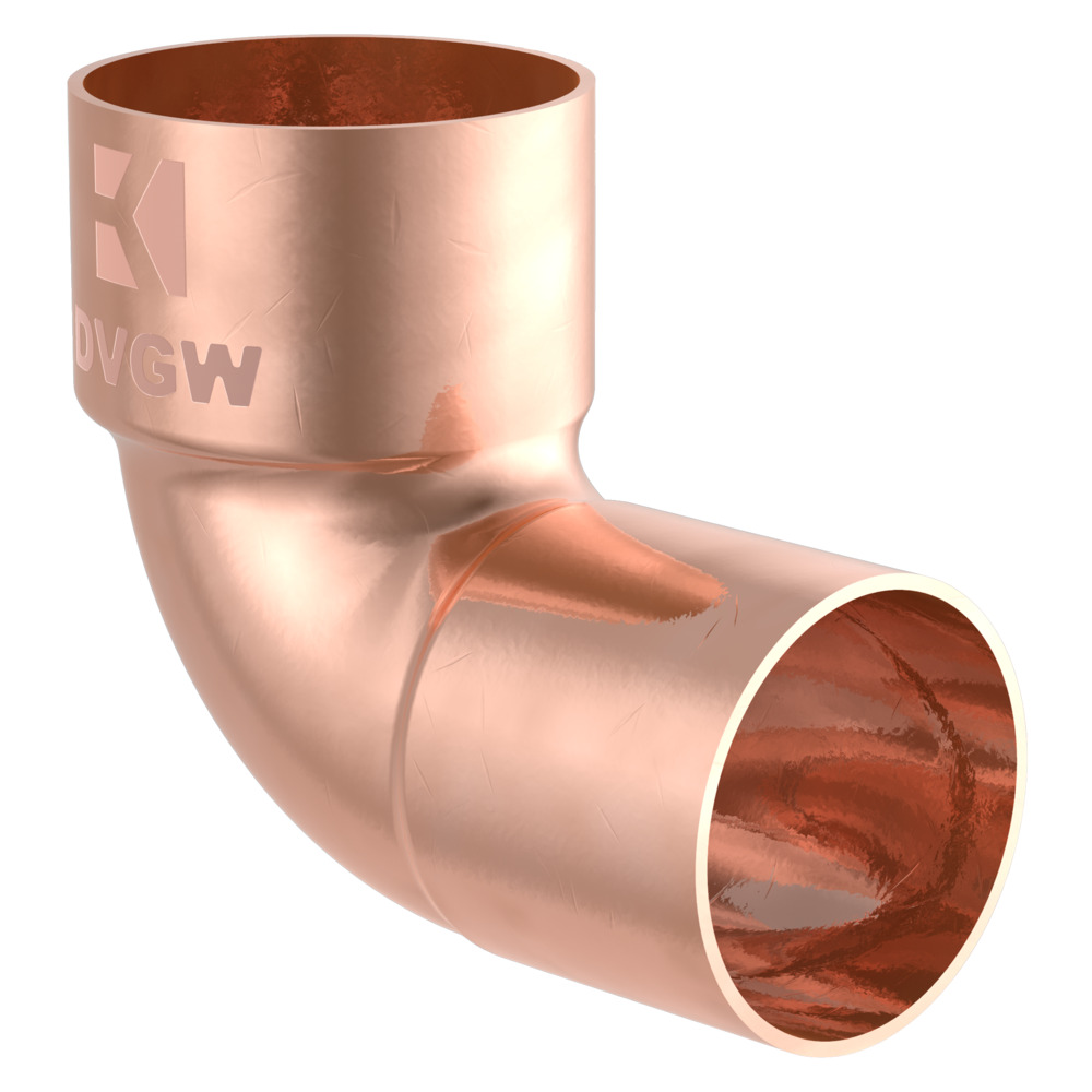 Winkel-Muffe 90&deg; Kupfer-L&ouml;tfitting 22 mm - Nr. 5092
