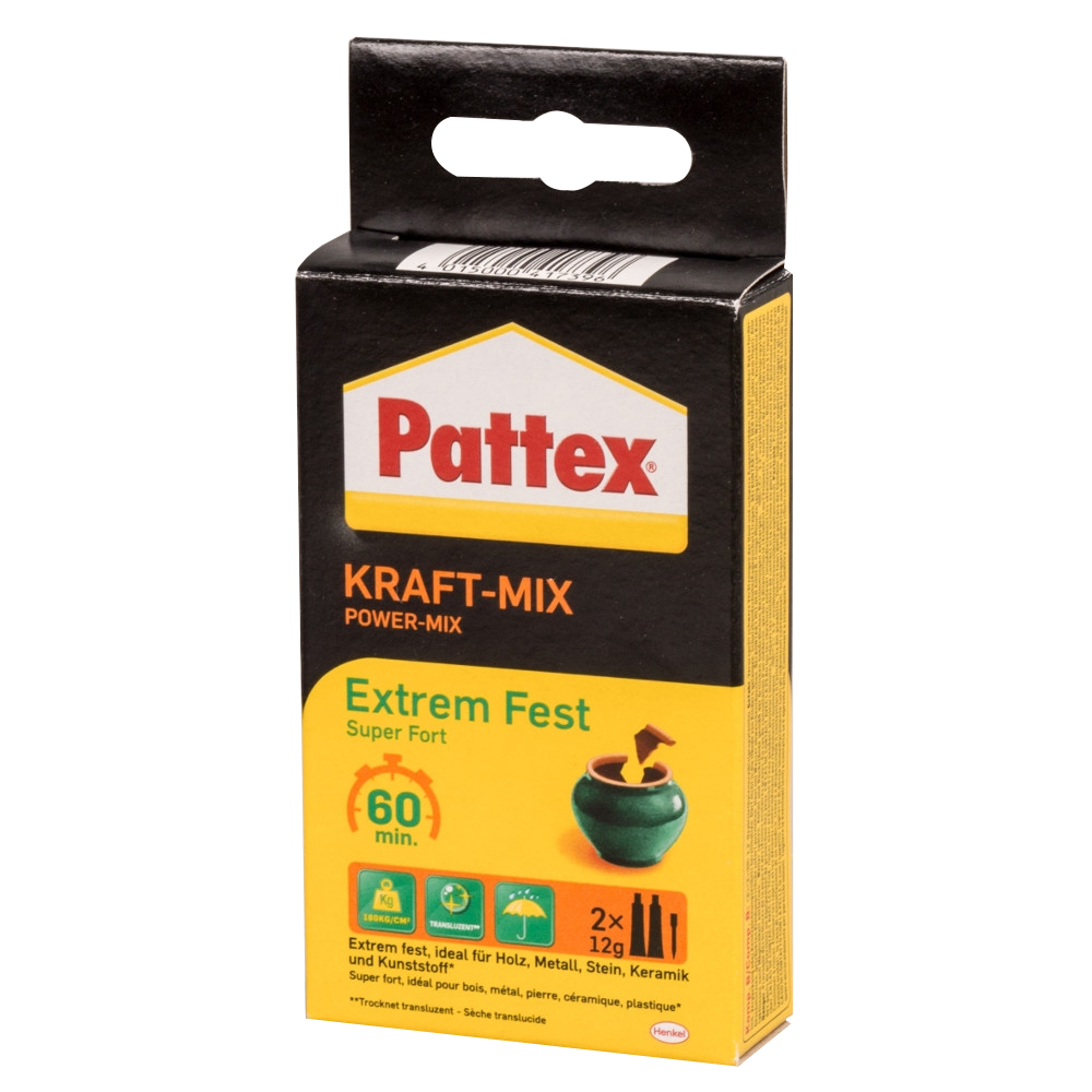 Pattex&reg; "Kraft-Mix Extrem Fest" Kleber, transparent, 2 x 12 g