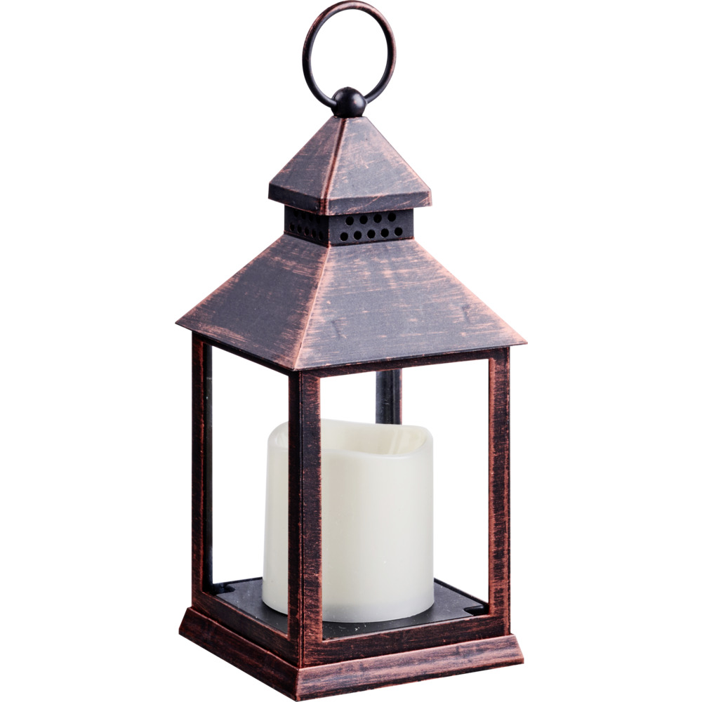 LED-Laterne 23 cm mit Kerze