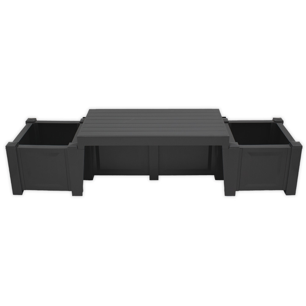 Gartenbank Berlin 2-Sitzer aus Kunststoff mit zwei Pflanzk&auml;sten