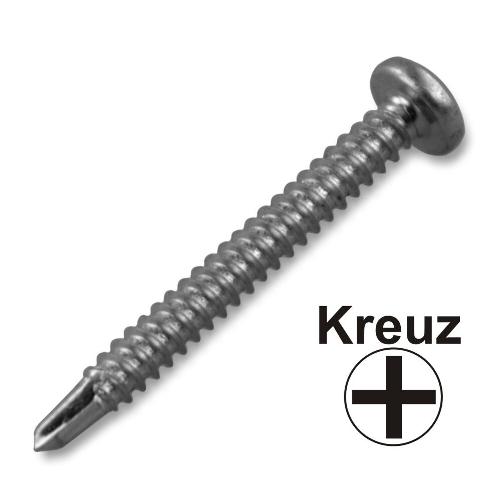 Linsen-Blechschraube 3,9 x 13 mm, Bohrspitze, DIN 7504 M-Form