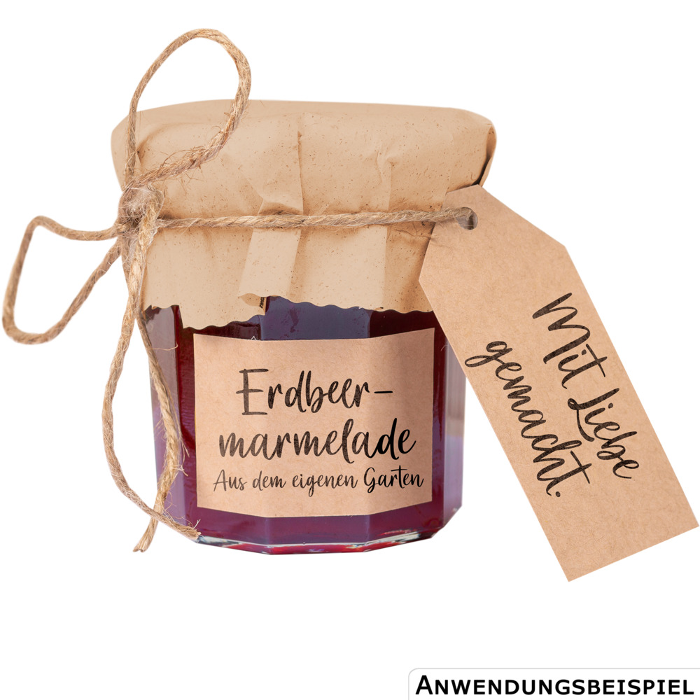 Deko-Set f&uuml;r 6 Einmachgl&auml;ser 24-tlg. Kraftpapier image number 1