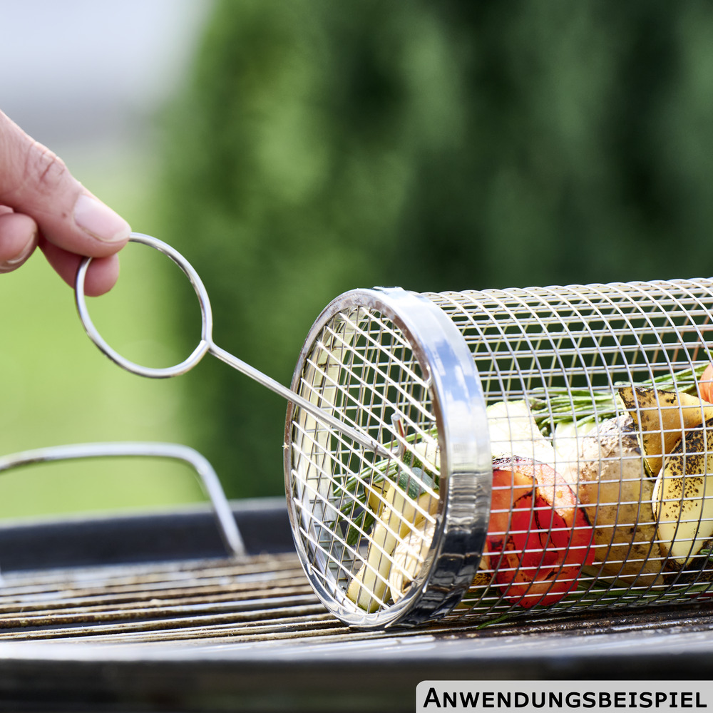 Grillkorb rollbar aus Edelstahl mit Haken 20 x 9 cm image number 3