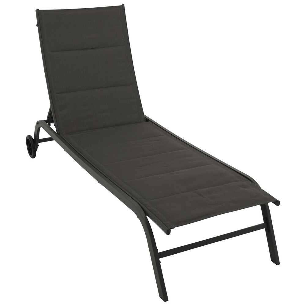 Gartenliege mit Rollen Dunkelgrau